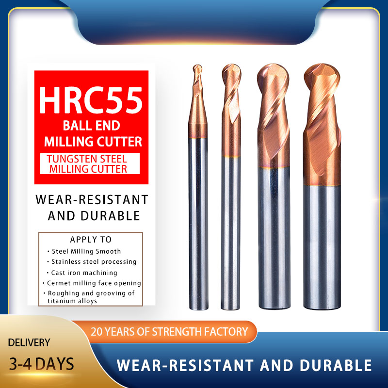 HRC55 ball end tungsten steel milling cutter