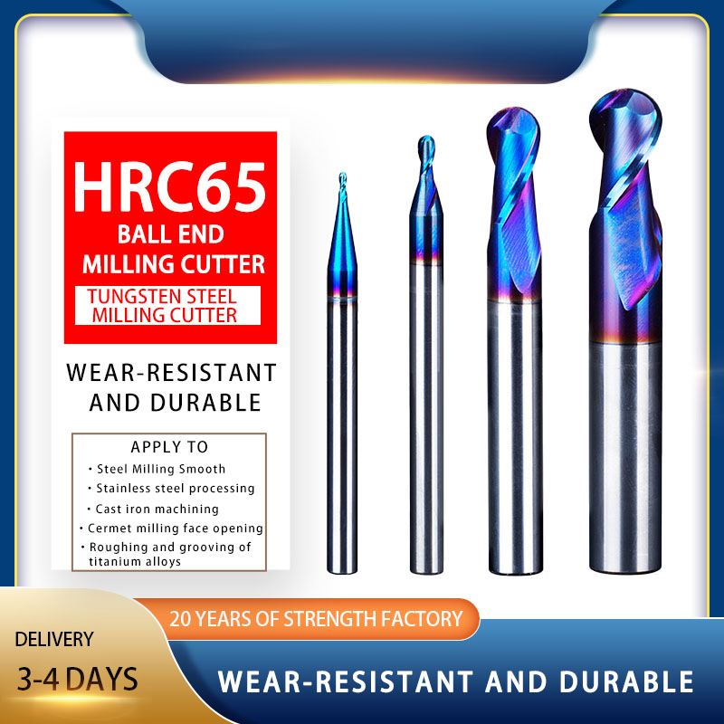 HRC65 ball end tungsten steel milling cutter